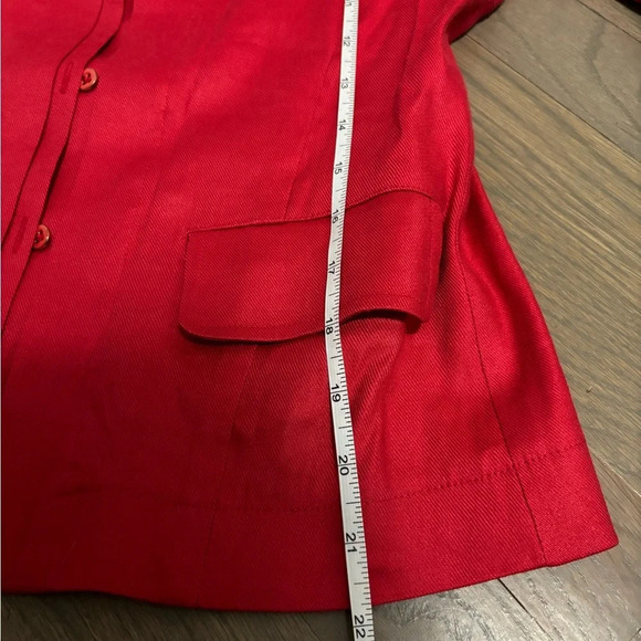 Cabi Valetine Jacket Cranberry Red Crush Linen Coat 5472 XS - Picture 9 of 9